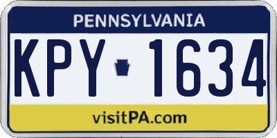 PA license plate KPY1634