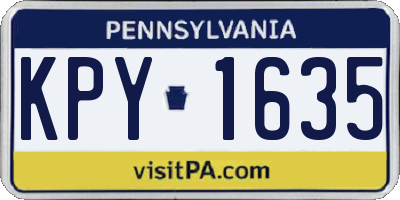 PA license plate KPY1635