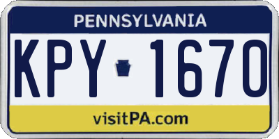 PA license plate KPY1670