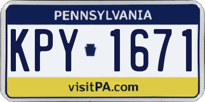 PA license plate KPY1671