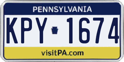 PA license plate KPY1674
