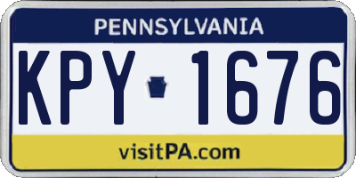 PA license plate KPY1676