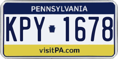 PA license plate KPY1678