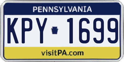 PA license plate KPY1699