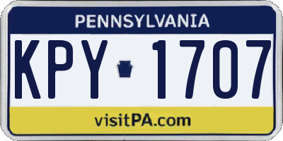 PA license plate KPY1707