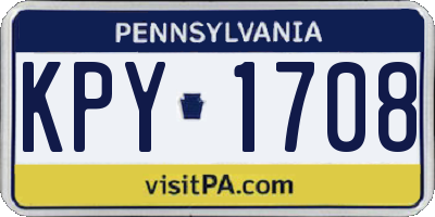 PA license plate KPY1708