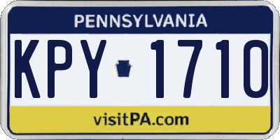 PA license plate KPY1710