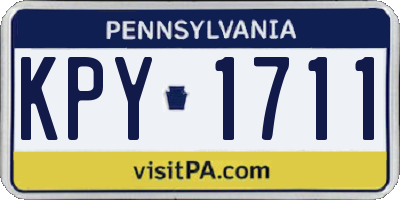 PA license plate KPY1711