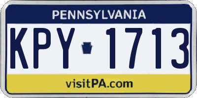 PA license plate KPY1713