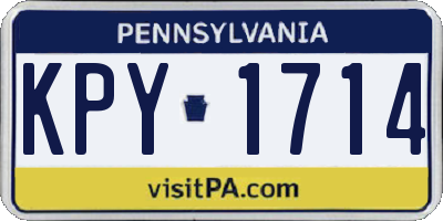 PA license plate KPY1714