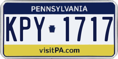 PA license plate KPY1717