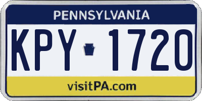PA license plate KPY1720