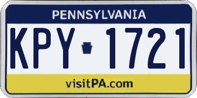 PA license plate KPY1721