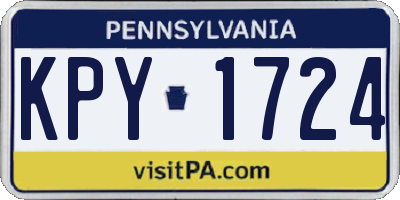 PA license plate KPY1724