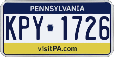 PA license plate KPY1726