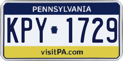 PA license plate KPY1729