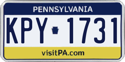 PA license plate KPY1731