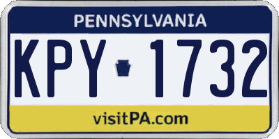 PA license plate KPY1732