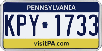 PA license plate KPY1733