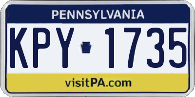 PA license plate KPY1735