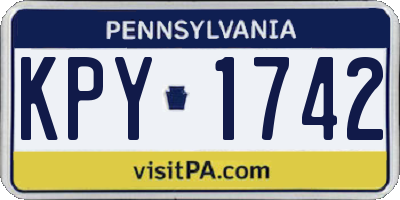 PA license plate KPY1742