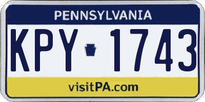 PA license plate KPY1743