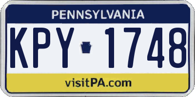 PA license plate KPY1748