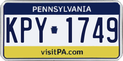 PA license plate KPY1749