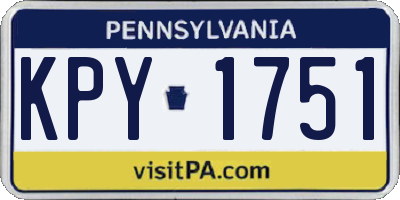 PA license plate KPY1751