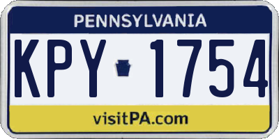 PA license plate KPY1754