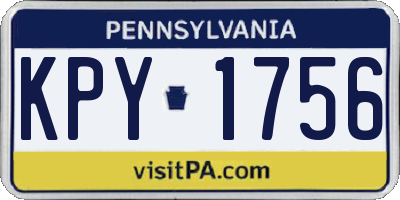 PA license plate KPY1756