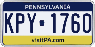 PA license plate KPY1760