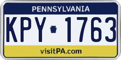 PA license plate KPY1763