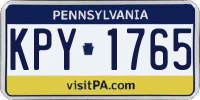 PA license plate KPY1765