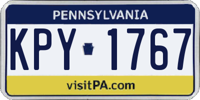 PA license plate KPY1767