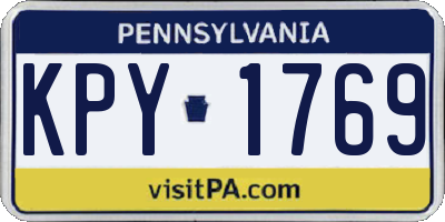 PA license plate KPY1769