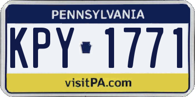 PA license plate KPY1771