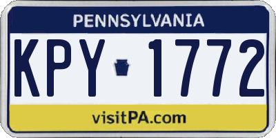 PA license plate KPY1772