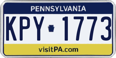 PA license plate KPY1773