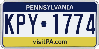 PA license plate KPY1774