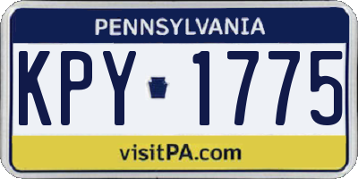 PA license plate KPY1775