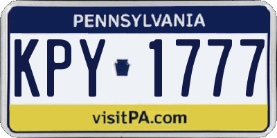 PA license plate KPY1777