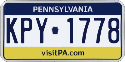 PA license plate KPY1778