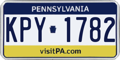 PA license plate KPY1782