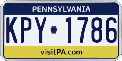 PA license plate KPY1786