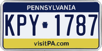 PA license plate KPY1787