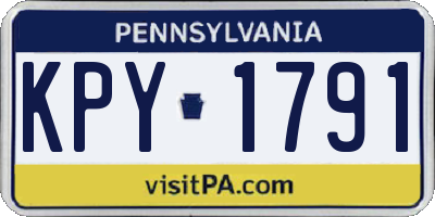 PA license plate KPY1791