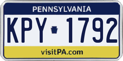 PA license plate KPY1792