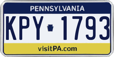 PA license plate KPY1793