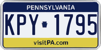 PA license plate KPY1795
